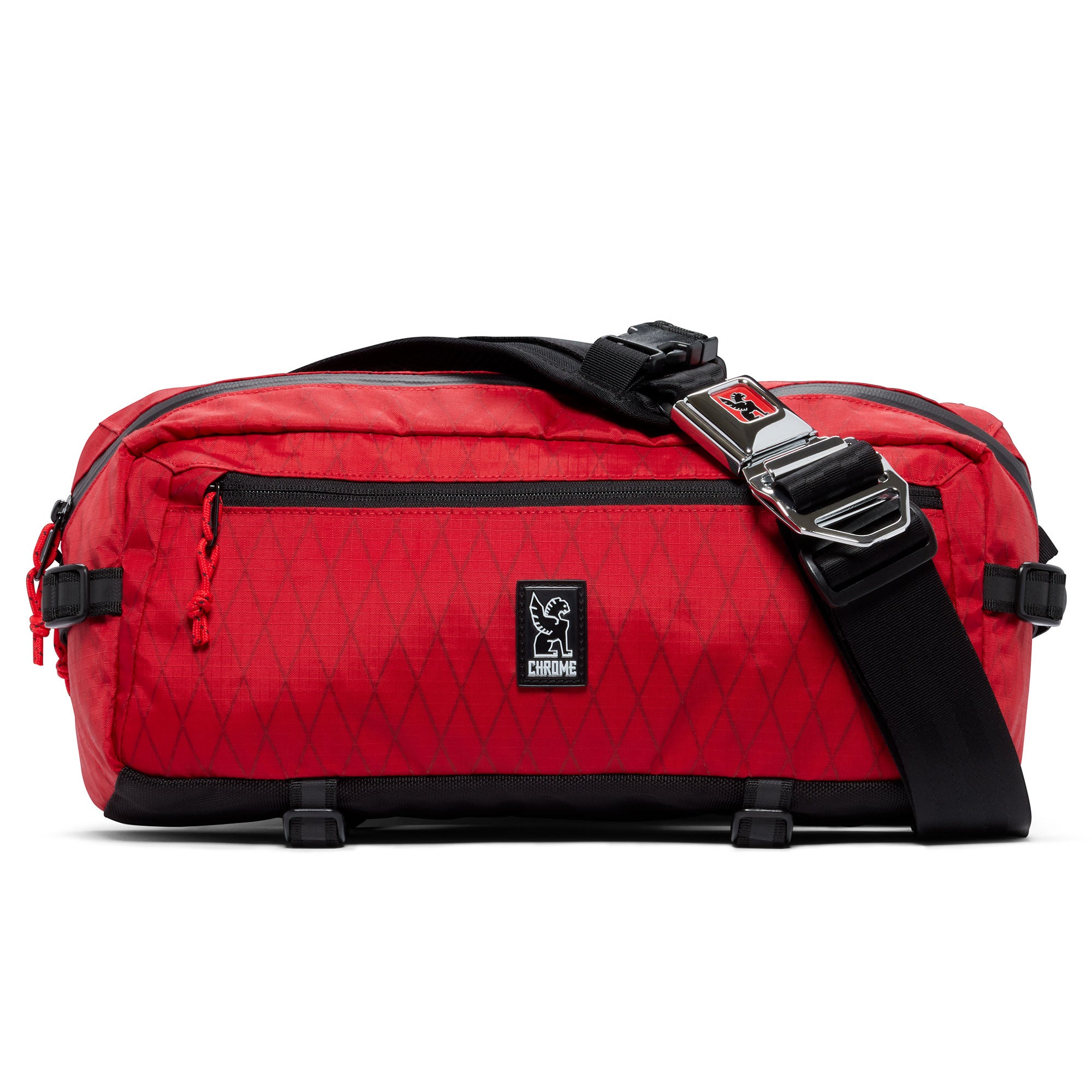 Kadet sling in red x fabric full on view #color_red x